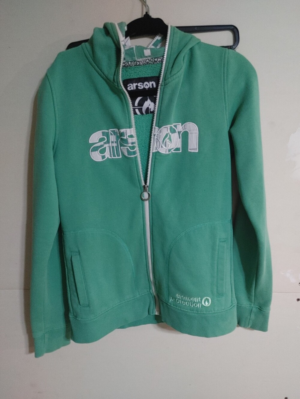 Women’s Mint Green Zip Hoodie with Embroidered Logo